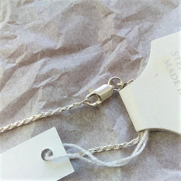 Sterling Silver Rope Chain Necklace 18" NWT ITALY - Picture 7 of 8